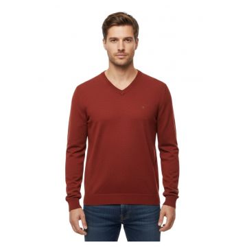 Pulover din amestec de bumbac si lana -