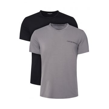 Set tricouri barbatesti  gri - negru - bumbac