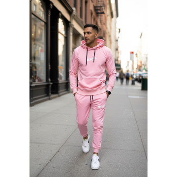 Trening barbati slim fit roz  Pantaloni + Hanorac  cu mic defect DEF13360