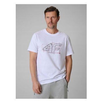 Tricou barbat  alb - bumbac - imprimeu - regular