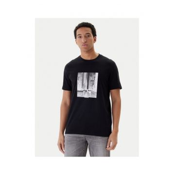 Tricou barbat  negru - bumbac - imprimeu