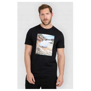 Tricou barbatesc  bumbac superior - negru