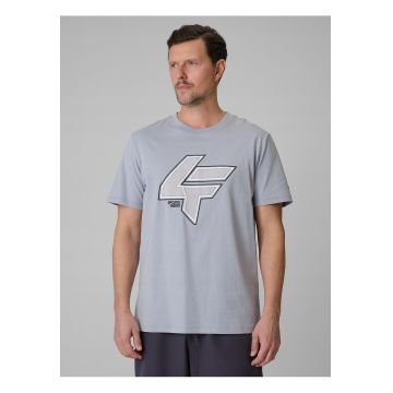 Tricou barbatesc  gri - bumbac - croiala lejera