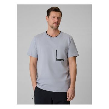 Tricou barbatesc  gri regular - bumbac ultralight - imprimeu modern