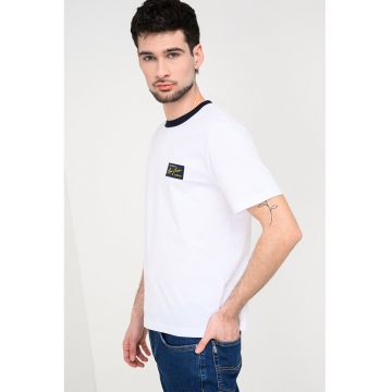 Tricou cu decolteu contrastant Soren - Alb