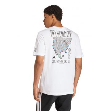 Tricou cu imprimeu FIFA World Cup pe partea din spate - Negru/Alb optic