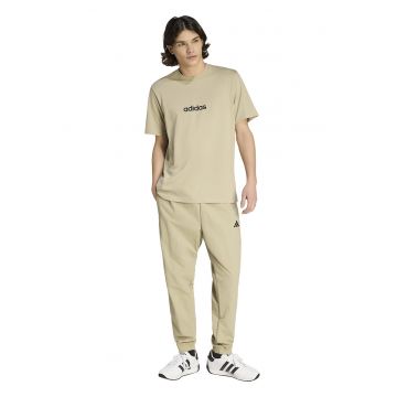 Tricou cu logo pe piept si decolteu la baza gatului - Negru/Bej