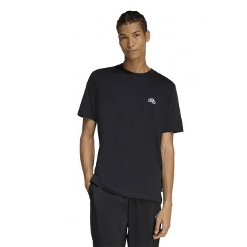 Tricou de bumbac cu detaliu grafic - Negru