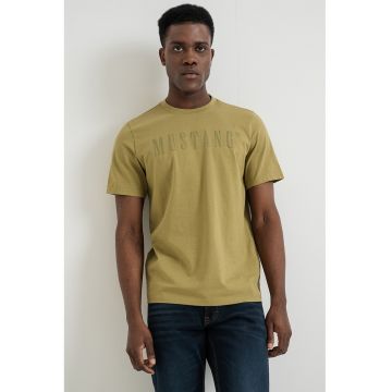 Tricou din bumbac cu imprimeu logo Austin - Verde masliniu