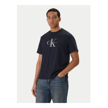 Tricou din bumbac cu imprimeu logo - Bleumarin