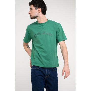 Tricou din bumbac cu imprimeu logo - Verde