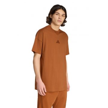 Tricou lejer cu decolteu la baza gatului All Szn - Portocaliu stins