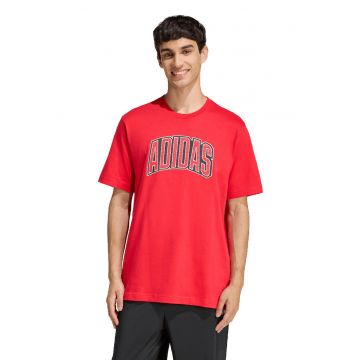 Tricou lejer cu imprimeu logo - Rosu/Negru