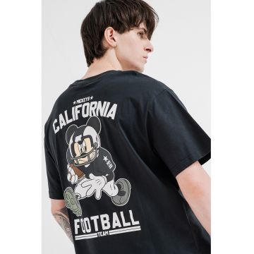 Tricou lejer cu imprimeu Mickey Mouse - Alb/Negru/Maro