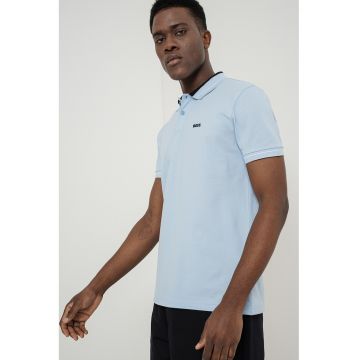 Tricou polo cu logo - Albastru pastel