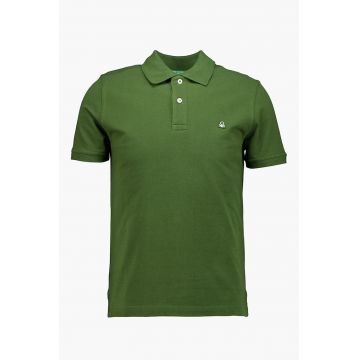 Tricou polo cu model uni - Verde masliniu