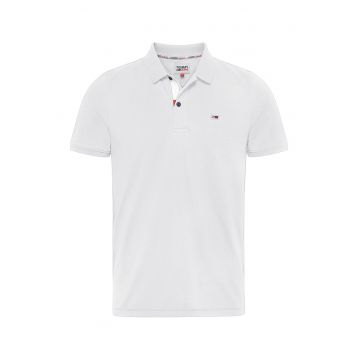 Tricou polo de bumbac organic cu logo - Alb optic