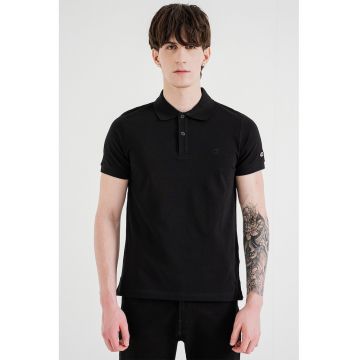 Tricou polo slim-fit cu logo - Negru