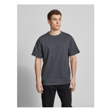 Tricou regular fit din bumbac - Gri inchis