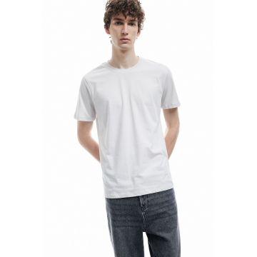 Tricou slim fit de bumbac - Alb murdar