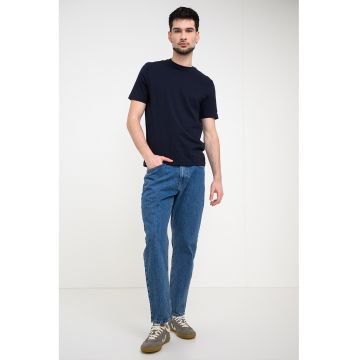 Tricou uni din bumbac - Bleumarin