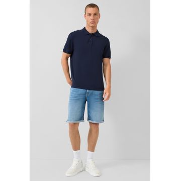 Blugi scurti cu aspect decolorat - Albastru pastel