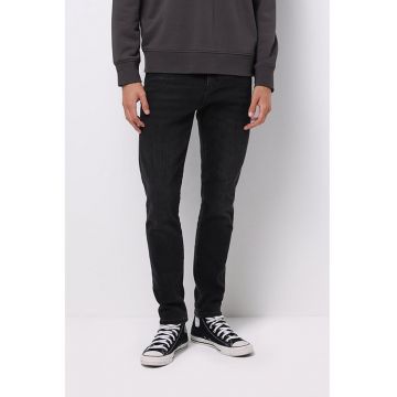 Blugi slim fit cu talie medie Danny - Negru melange