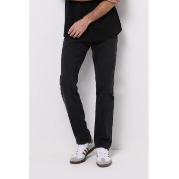 Blugi uni cu talie medie - Negru melange