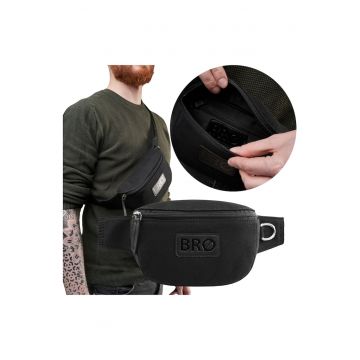 Borseta barbateasca - brødrene - g-18 - neagra - 1 compartiment - 1 buzunar interior cu fermoar - curea reglabila 85-125 cm - material panza - durabila - impermeabila - design modern - organizare