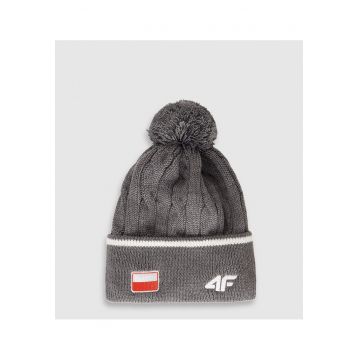 Caciula unisex  din lana merino - gri - M