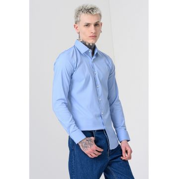 Camasa slim fit Hank - Albastru glaciar