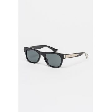 Ochelari de soare dreptunghiuari cu logo - Negru