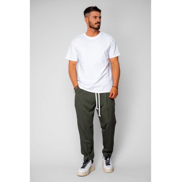 Pantalon lung larg cu snur Kaki 20471 - Kaki