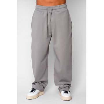 Pantaloni din bumbac - lung cu cordon elastic cu stopper la terminatie Grey 20515 - Gri