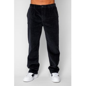 Pantaloni drep lung din reiat bumbac Black 20507 - Negru