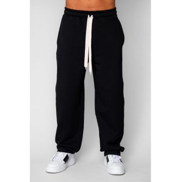 Pantaloni lung drept din 100% Bumbac Black 20592 - Negru
