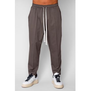 Pantaloni lungi cu snur usor conic Brown 20529 - Maro