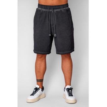 Pantaloni scurti din bumbac Pre-Washed Black 20650 - Negru