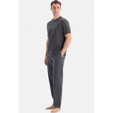 Pijama de bumbac cu pantaloni scurti - Gri
