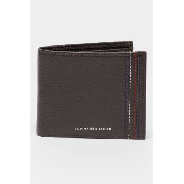 Portofel pliabil de piele Central - Maro inchis