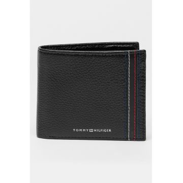 Portofel pliabil de piele Central - Negru