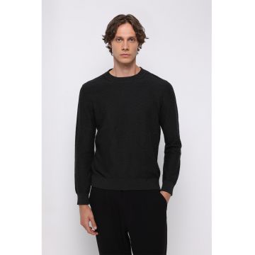 Pulover uni cu striatii - Albastru ultramarin