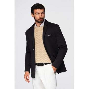 Sacou cu buzunare cu refilet - Negru