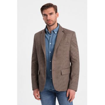 Sacou cu model in carouri - Negru/Maro