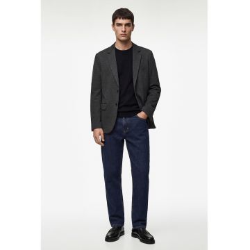 Sacou slim-fit cu buzunare cu clapa - Gri antracit