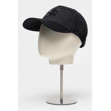 Sapca de bumbac cu aplicatie logo - Negru