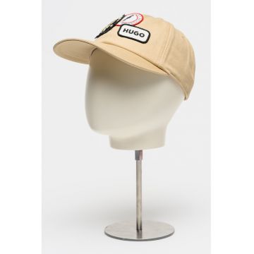 Sapca de bumbac cu aplicatii - Maro camel