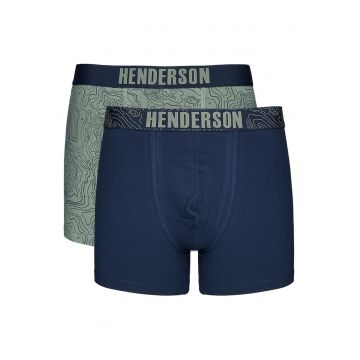 Set boxeri -  albastru-verde - bumbac - 2 piese