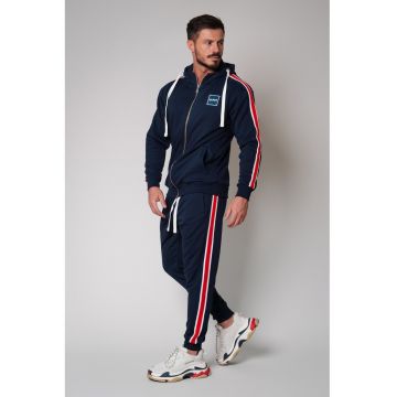 Set Cool Rock hanorac cu fermoar si pantalon conic New Navy 8566 - Bleumarin