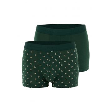 Set de boxeri cu banda elastica in talie - 3 perechi - Verde inchis